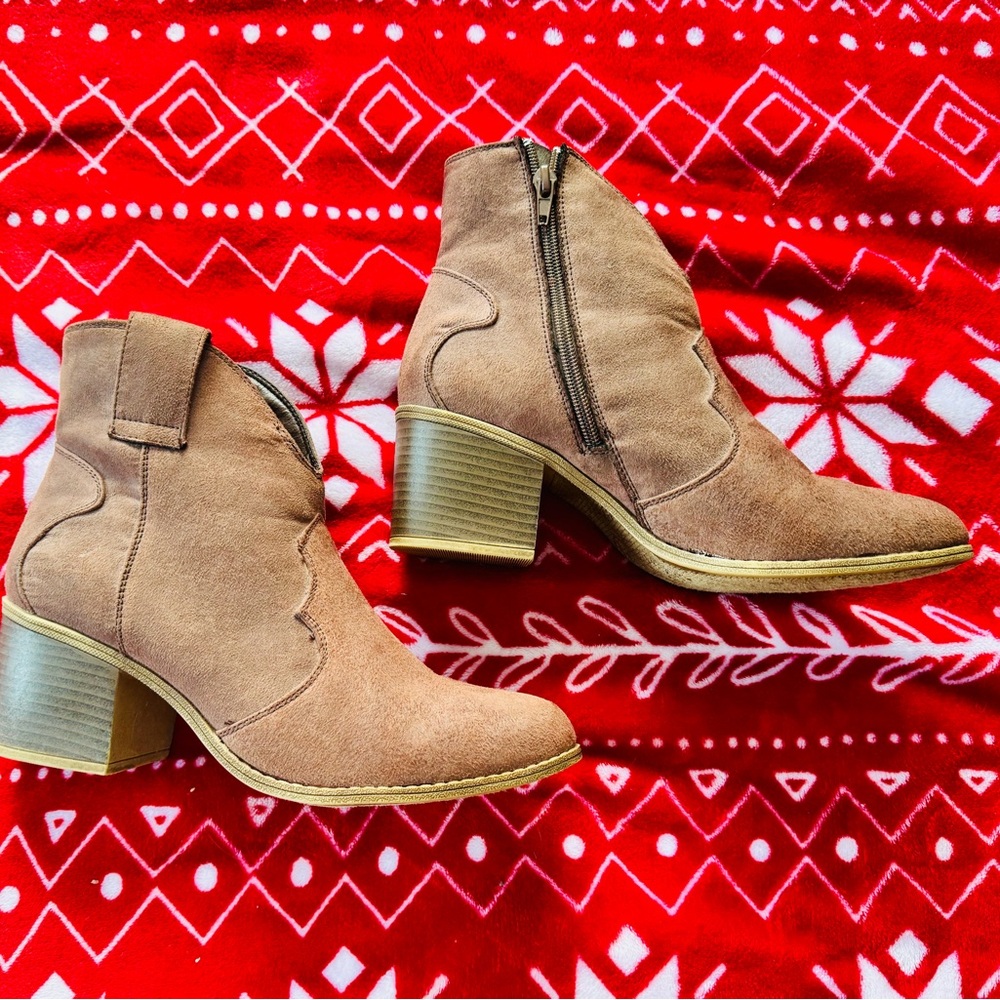 Sugar Tan Heeled Ankle Boots